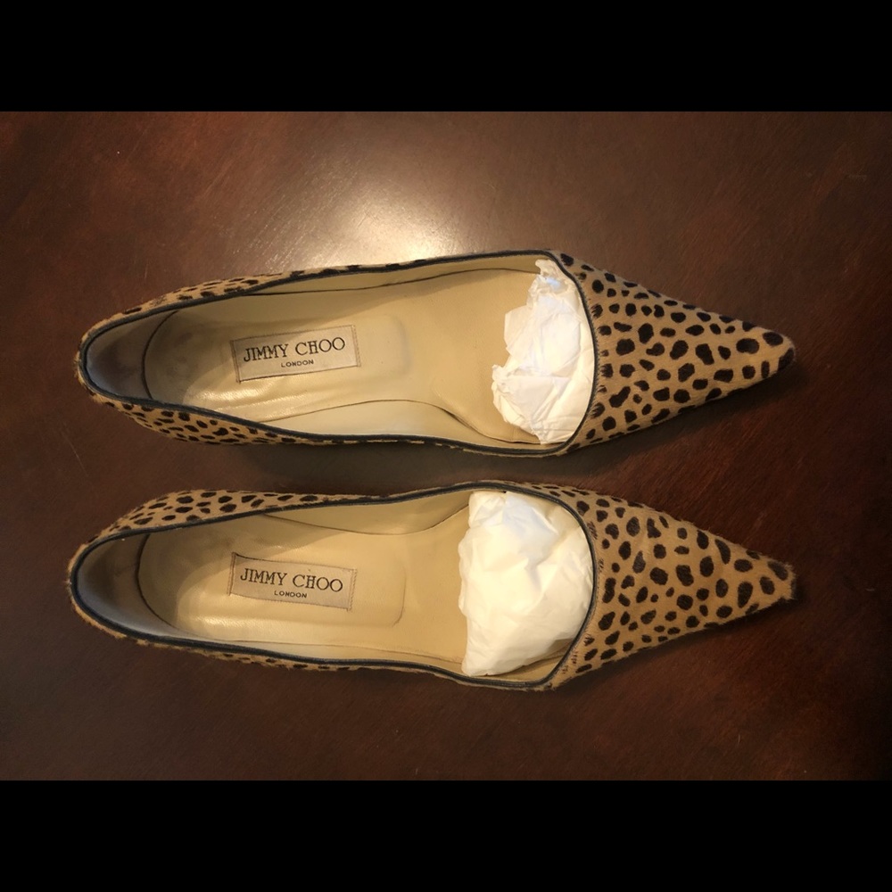 Jimmy Choo animal print kitten heels